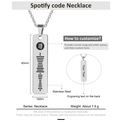 Customised Spotify code Women's Necklace For Lover-Jessemade AU