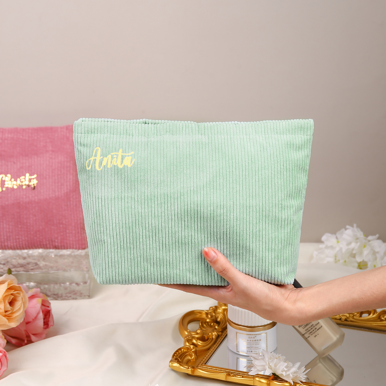 Personalised Name Multi-Functional Storage Bag Custom Zipper Makeup Bag Jewelry Storage Gifts for Her -Jessemade AU