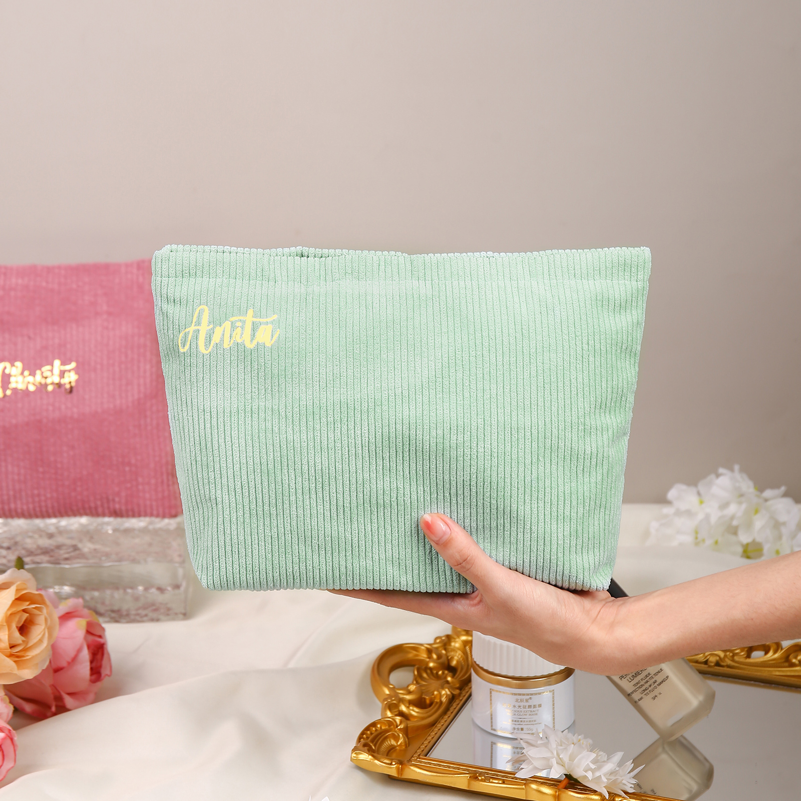 Personalised Name Multi-Functional Storage Bag Custom Zipper Makeup Bag Jewelry Storage Gifts for Her -Jessemade AU