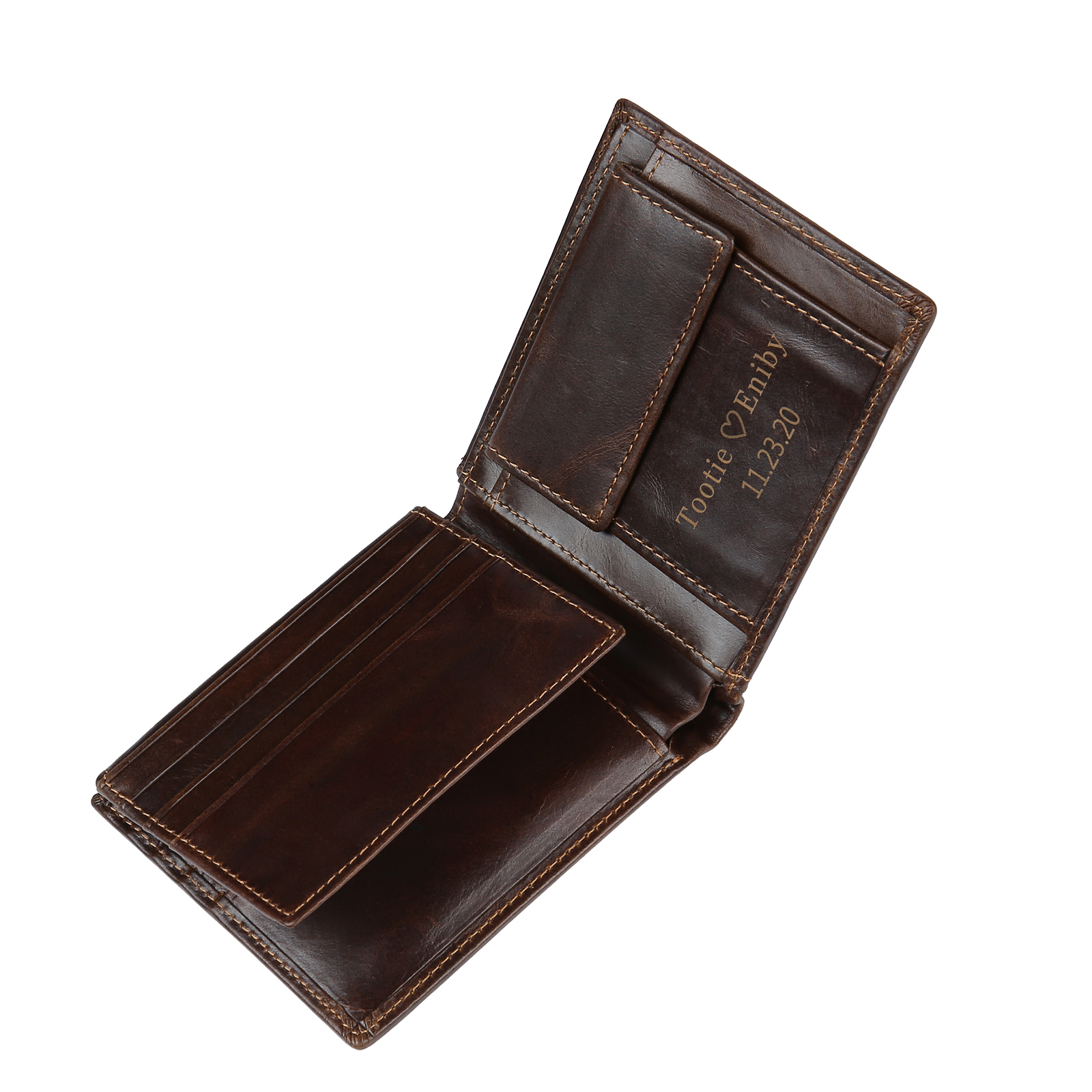 Men Wallet Personalised Monogram Genuine Leather Wallet Father's Day Gift-Jessemade AU