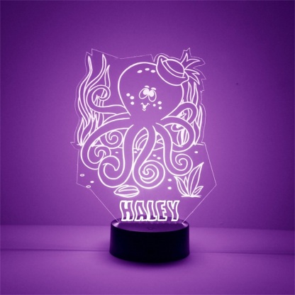 Custom Octopus Night Light 7 Colours Changing Night Light With Name LED Lamp Gifts For Kids-Jessemade AU