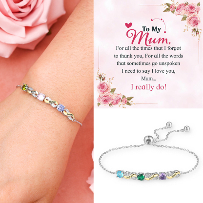 3 Names - Personalised Infinity Bracelet Custom Names & Birthstones Family Bracelet Gifts For Mother-Jessemade AU