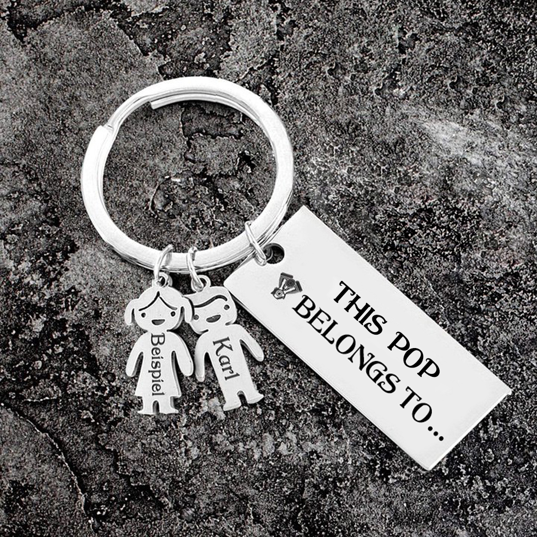 2 Names-Personalised 2 Children's Name Keychain-To My Dad-Gift Box Gift Card Set-Jessemade AU