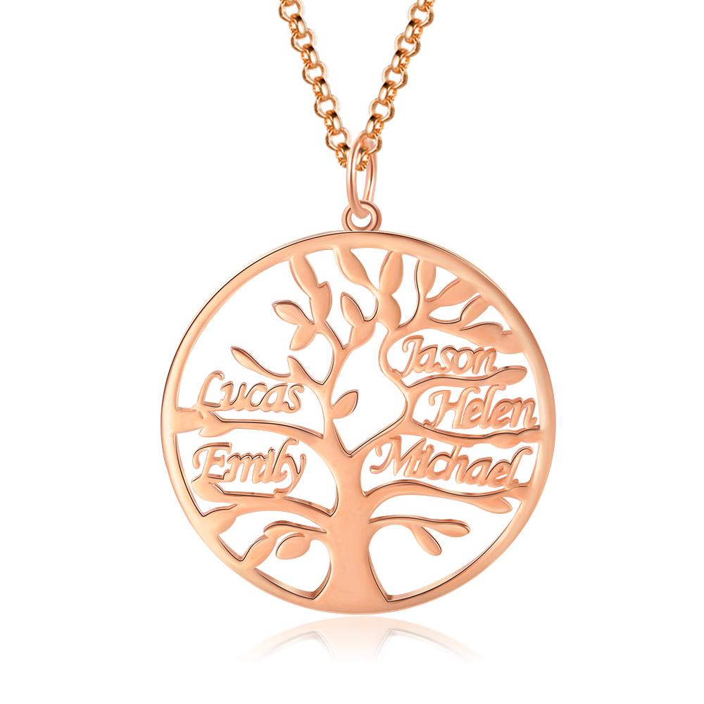 Personalised Family Tree Name Necklace Custom 5 Names Name Necklace-Jessemade AU