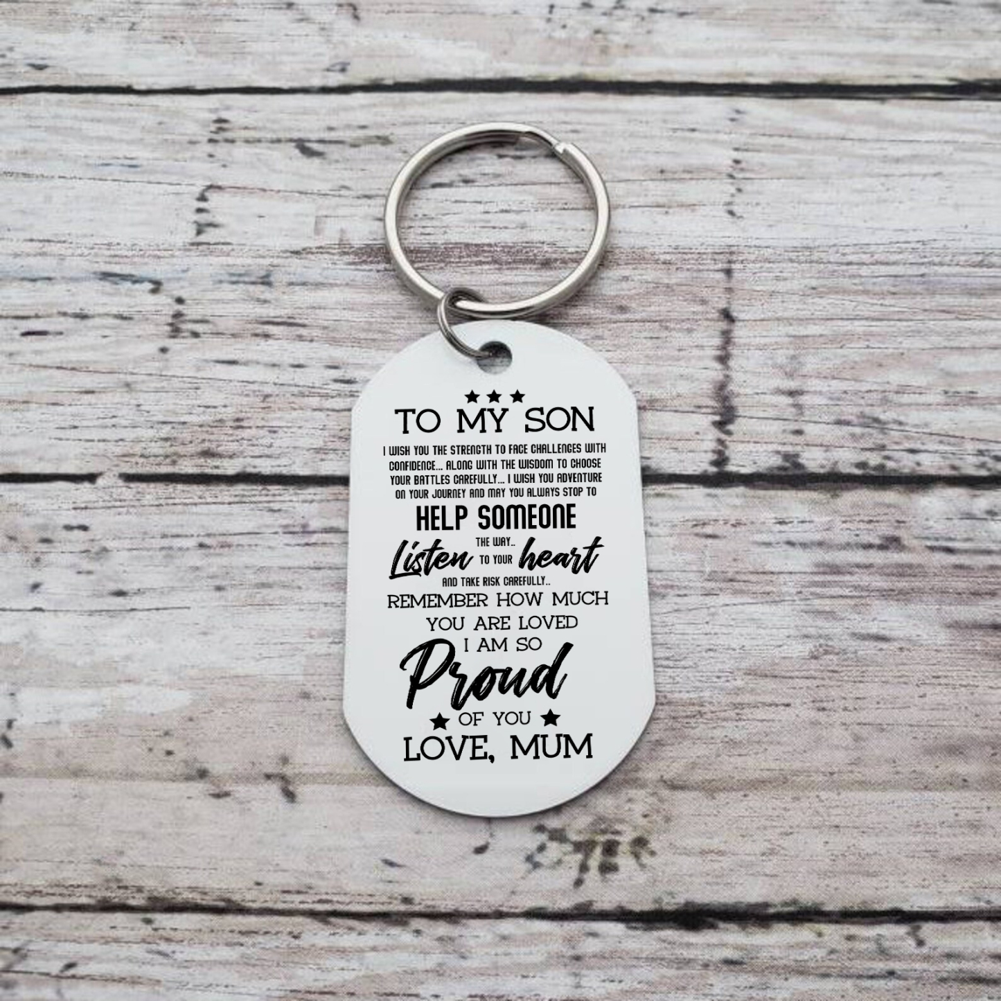 To My Son Keyring Custom Photo Keychain "I Am So Proud Of You" Personalised Gifts For Son-Jessemade AU