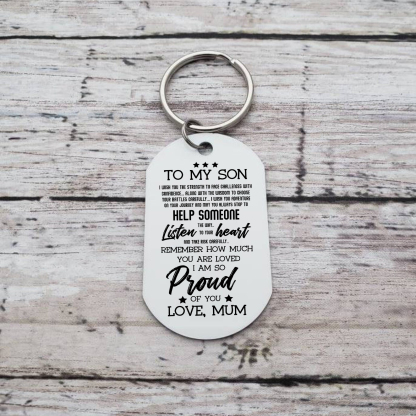 To My Son Keyring Custom Photo Keychain "I Am So Proud Of You" Personalised Gifts For Son-Jessemade AU