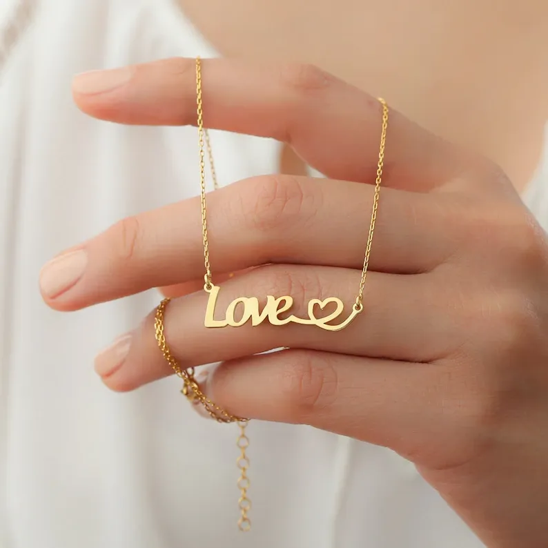 Personalised Heart Necklace Custom Names Necklace Gifts For Her-Jessemade AU