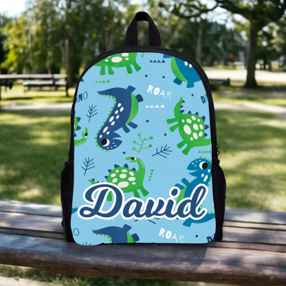 Custom Name Schoolbag Personalised Dinosaur Backpack Travel Bag for Kids-Jessemade AU