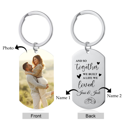 Personalised Photo Keychain for Couple "AND SO TOGETHER WE BUILT A LIFE WE LOVED" Valentine's Day Gift-Jessemade AU