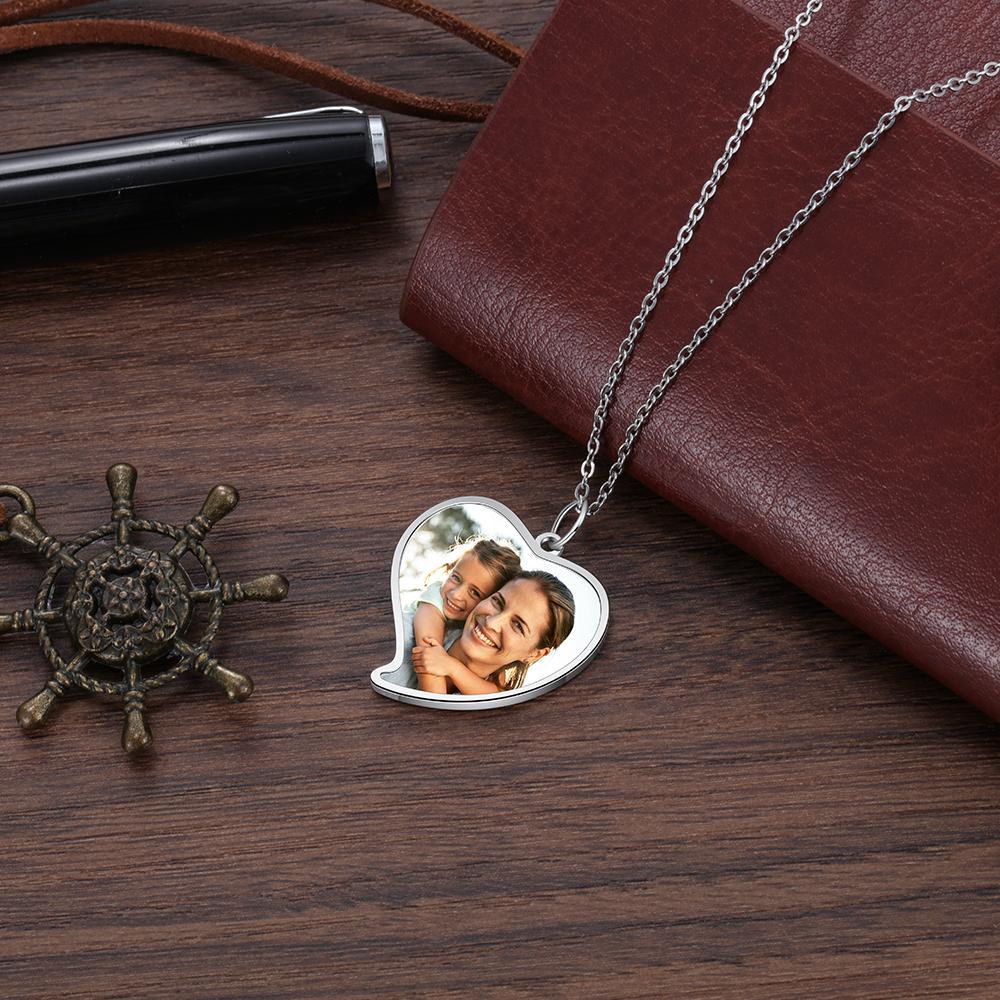 Personalised Heart Photo Necklace Custom Picture Necklace Gifts For Her-Jessemade AU