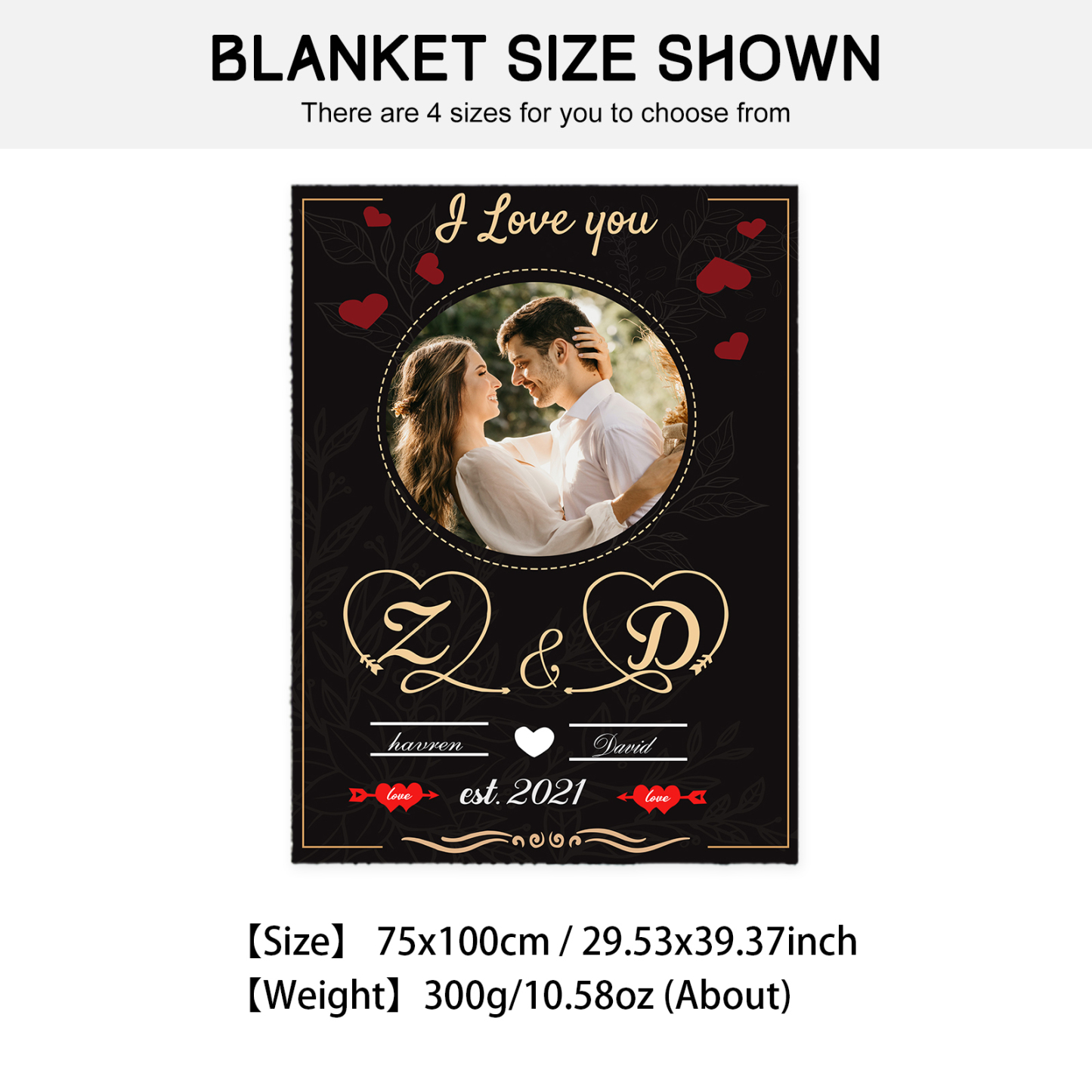 Personalised Couple Blanket Engrave Photo Sweet Gift For Her Him-Jessemade AU