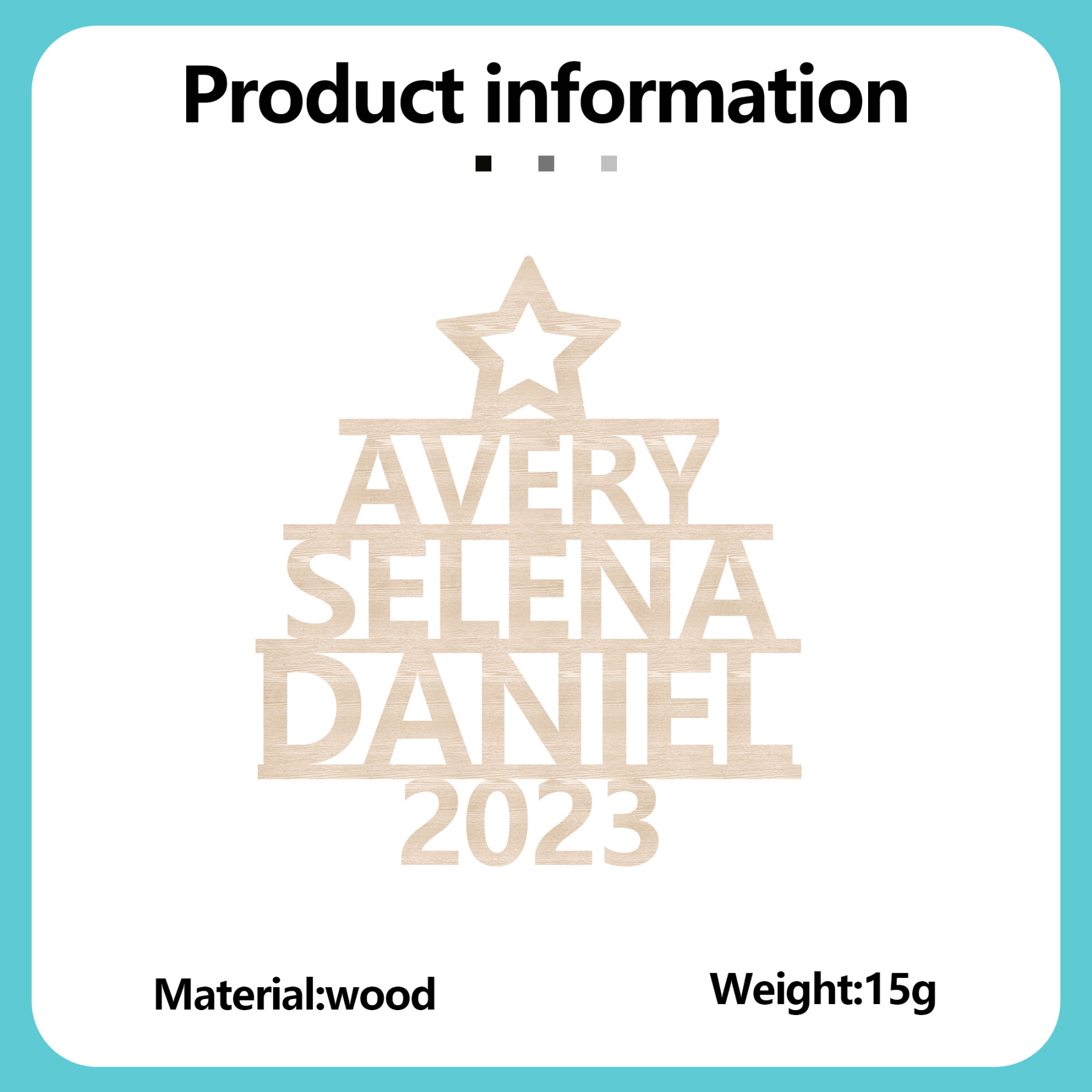 3 Names - Personalised Christmas Tree Ornaments Customised Name Xmas Wooden Decor Gifts for Family Friends-Jessemade AU