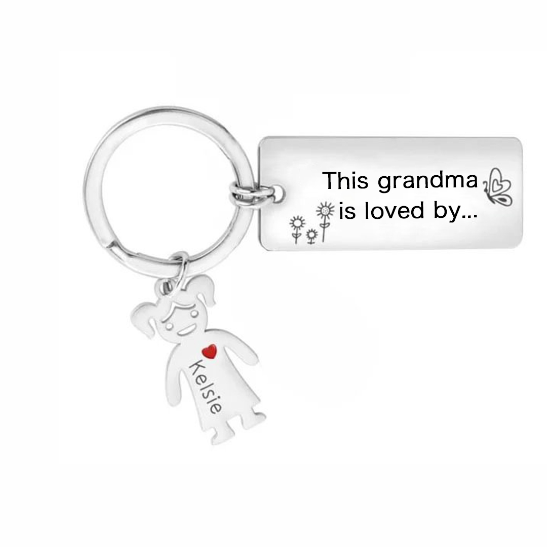 Custom 1 Names Personalised Family Keychain Gift for Grandma-Jessemade AU