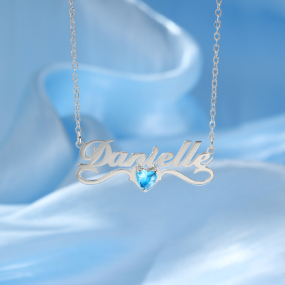 Personalised Women's Necklace Customised Name & Birthstone Necklace Birthday Gift for Her-Jessemade AU