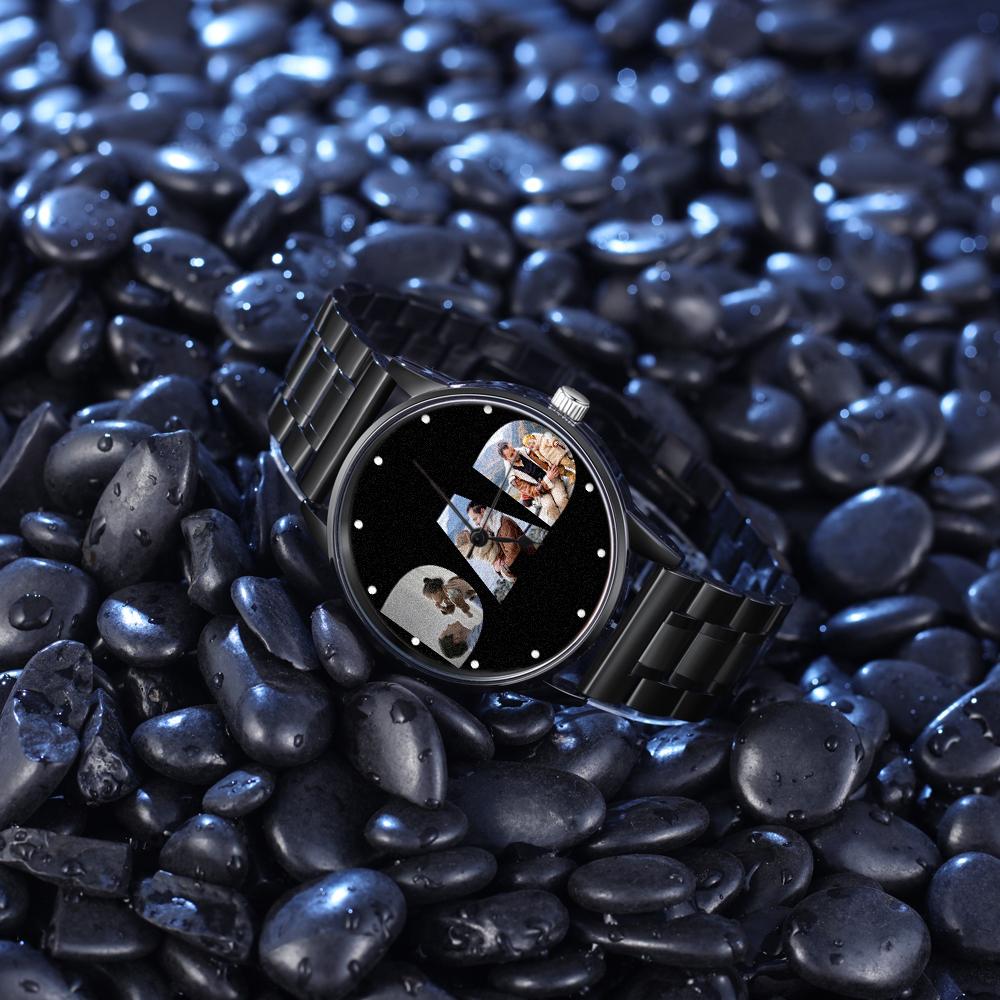 Engraved Photo Watch Custom 3 Photos Watch Bracelet For Him-Jessemade AU