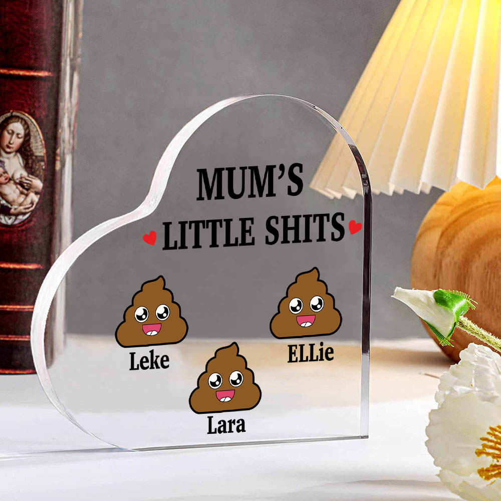 3 Names - Personalised Acrylic Heart Keepsake Custom Name Ornaments Mother's Day Funny Gifts for Mum-Jessemade AU