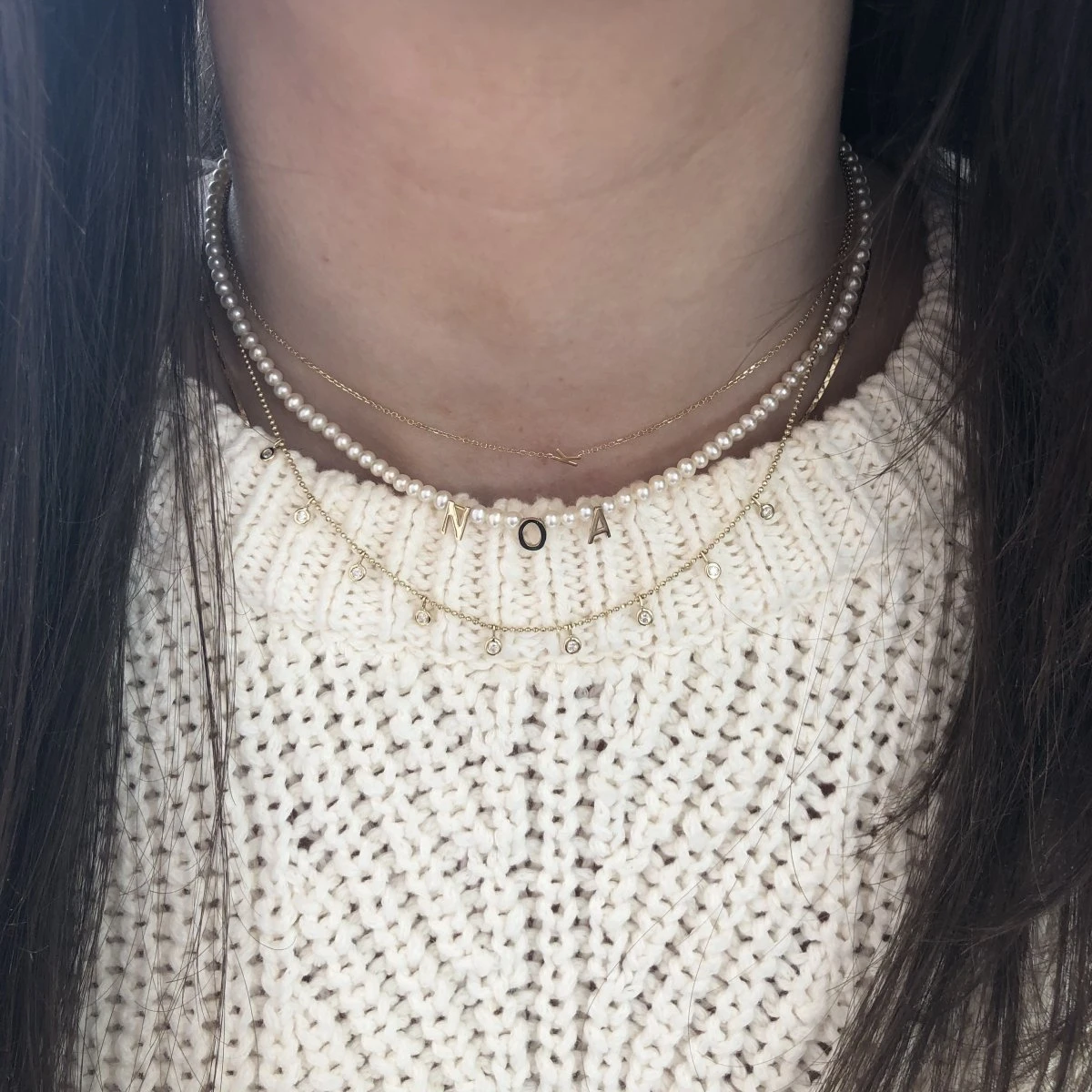 Personalised Pearl Necklace Custom 1 Name Necklace Gift For Her-Jessemade AU