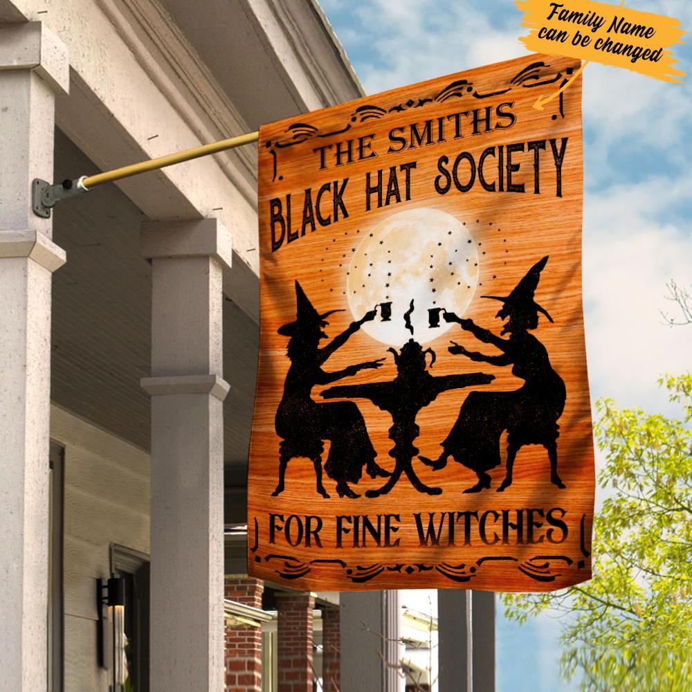 Personalised Halloween Witch Black Hat Society Garden Flag-Jessemade AU