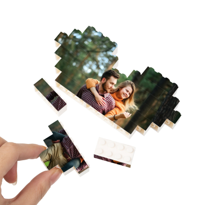 Personalised Spotify Code Heart Shape Building Blocks Puzzle Photo Brick Square Shape Puzzle DIY Gift - Double Layers-Jessemade AU