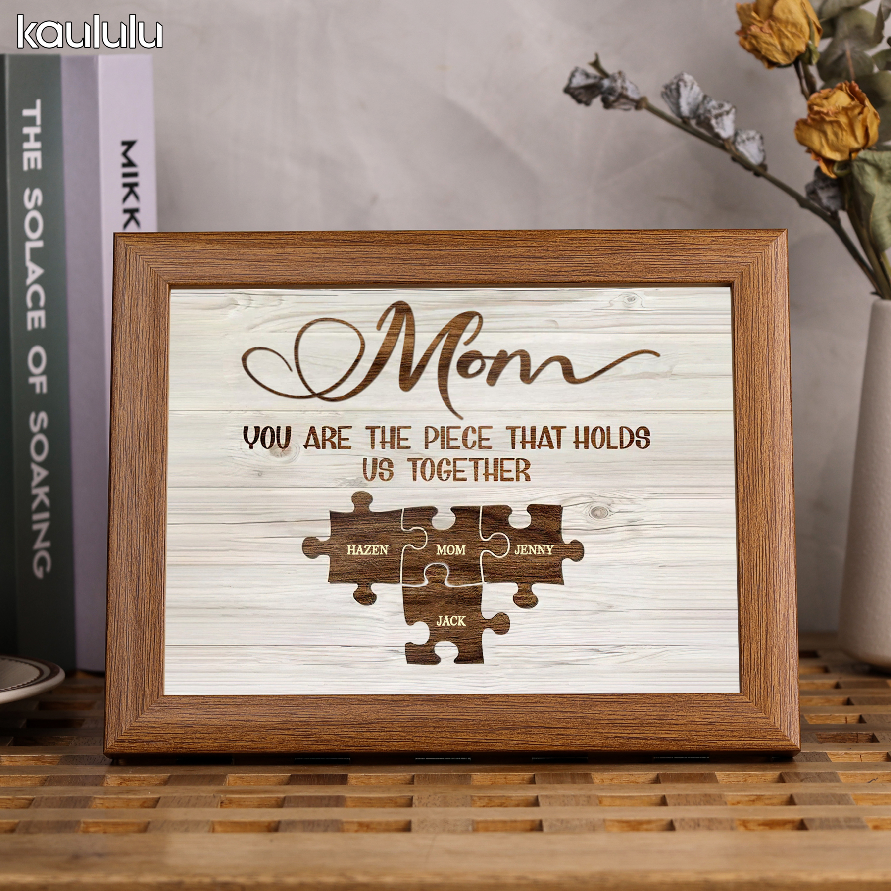 Personalised Puzzle Picture Frame With Light Custom 5 Names Home Decor - You are the piece that holds us together-Jessemade AU