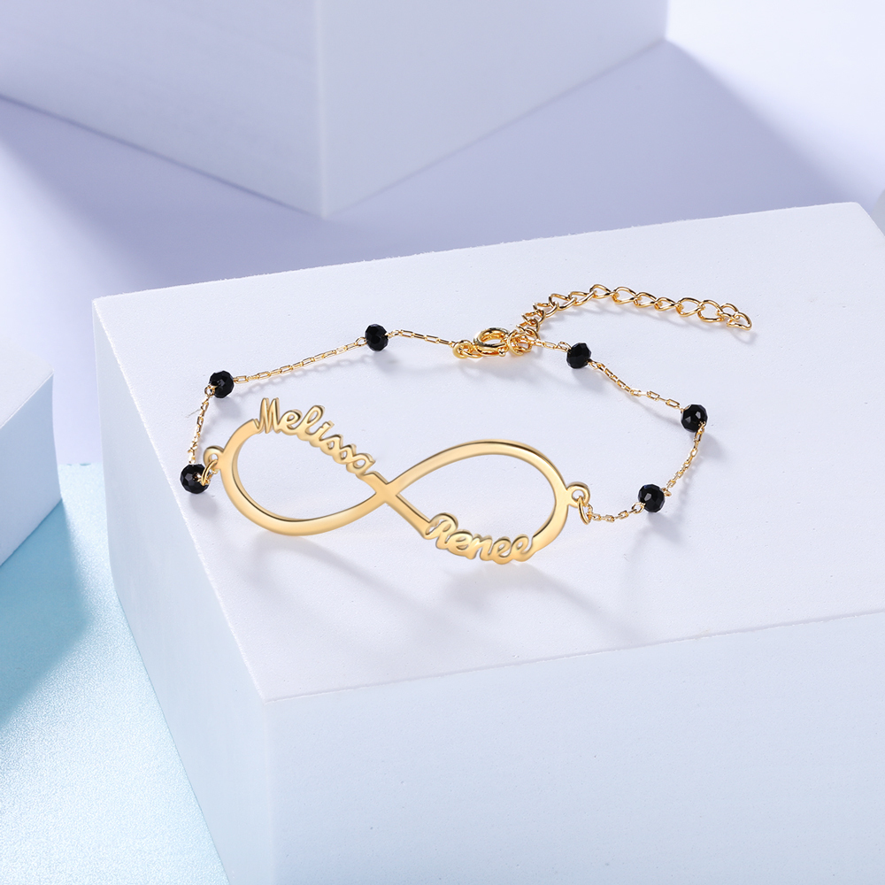 Personalised Infinity Bracelet Custom 2 Names Bracelet Gift For Women-Jessemade AU