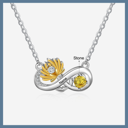 Personalised November Birthflower Necklace With Birthstone Gift For Women-Jessemade AU