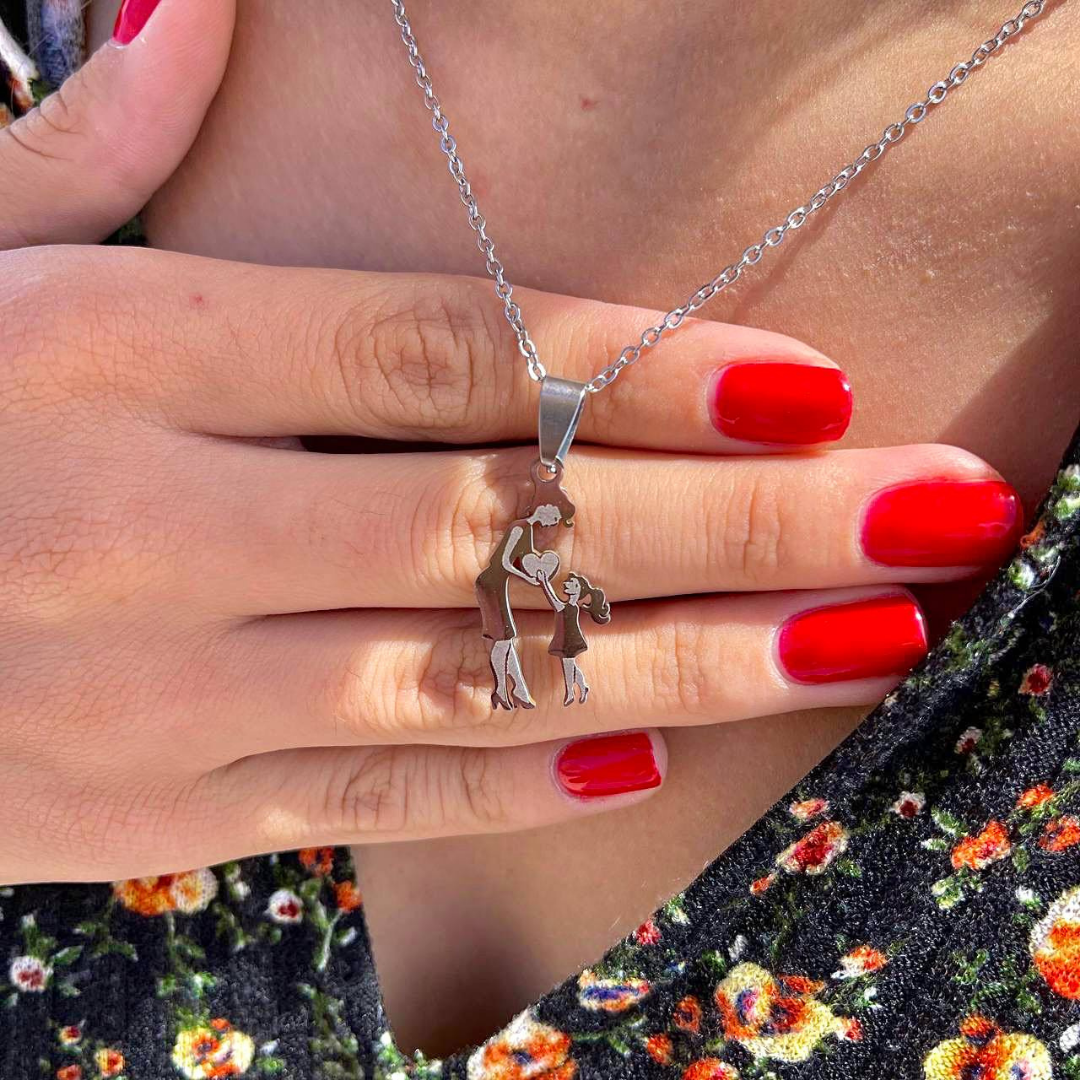 Women Necklace Mother & Daughter Pendant Necklace Stainless Steel Mother's Day Gifts for Mum-Jessemade AU