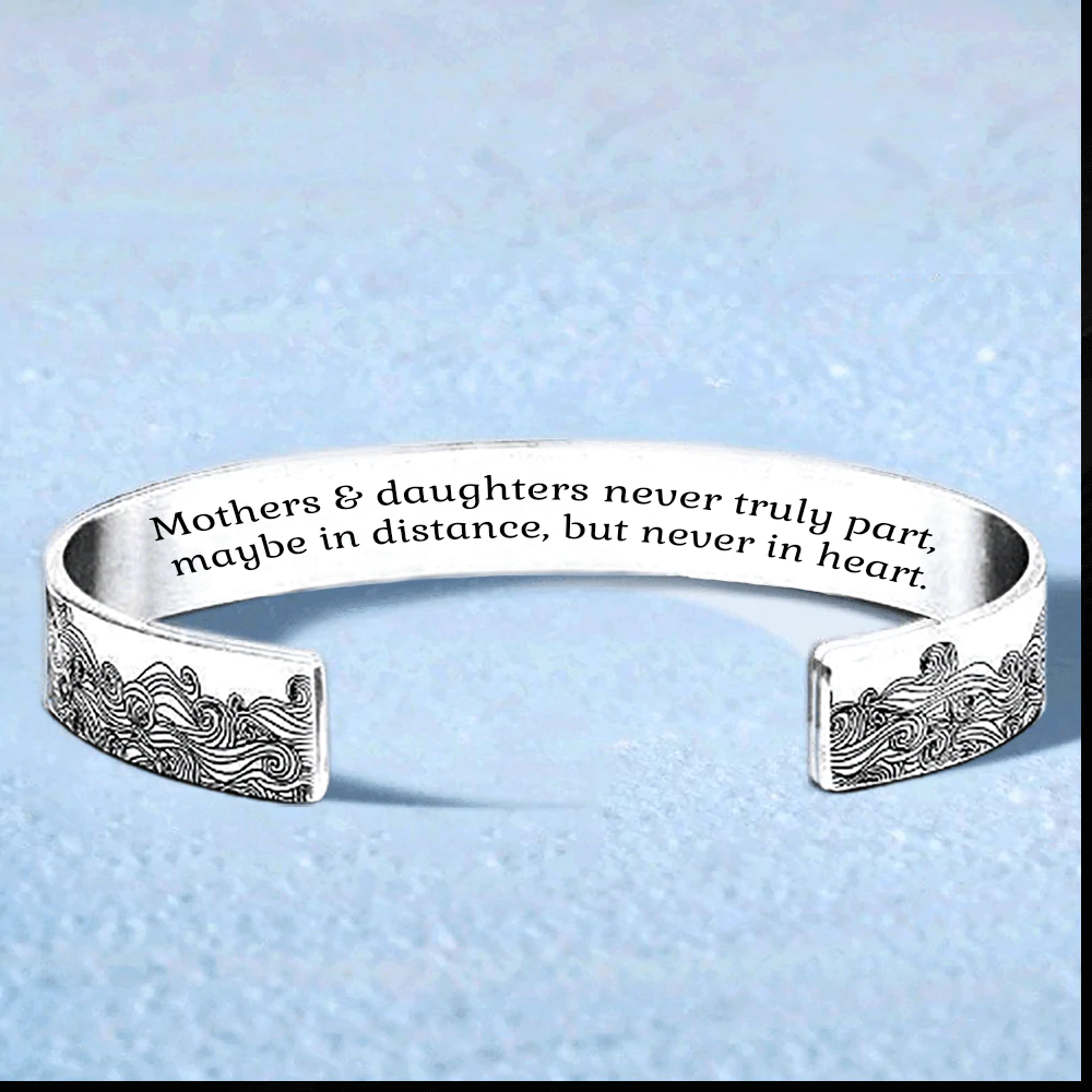 Mom to Daughter Cuff Bracelet "Always Keep Me in Your Heart"-Jessemade AU