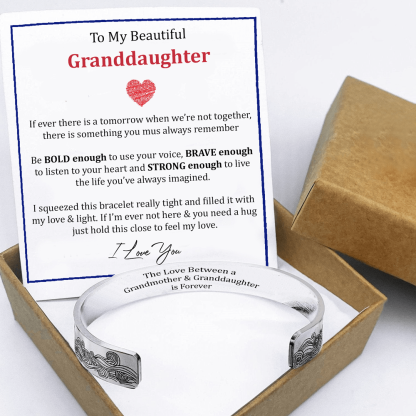 Cuff Bracelet "The Love Between Grandmother & Granddaughter Is Forever"-Jessemade AU