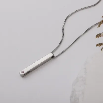 Personalised Projection Necklace Love Style 3D Bar Photo Necklace Gifts For Men-Jessemade AU