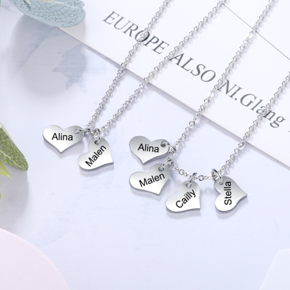 Jessemade Personalised 2 Names-Hearts Necklace For Her-Jessemade AU