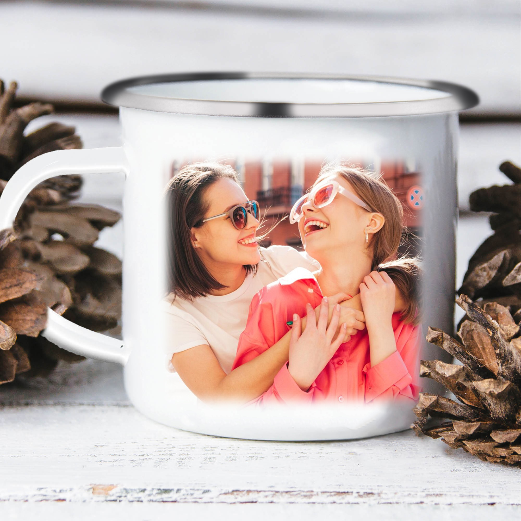 Customised Photo Mug Enamel Cup "Thank You For Being My Unbiological Sister" Personalised Gifts for Besties/Friends-Jessemade AU