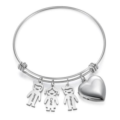Personalised Heart Photo Locket Bracelet Custom Photo Bracelet Gifts For Mother-Jessemade AU