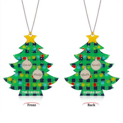 2 Names - Personalised Acrylic Christmas Tree Ornaments Customised Text & Name Xmas Pendant Gifts for Family Friends-Jessemade AU