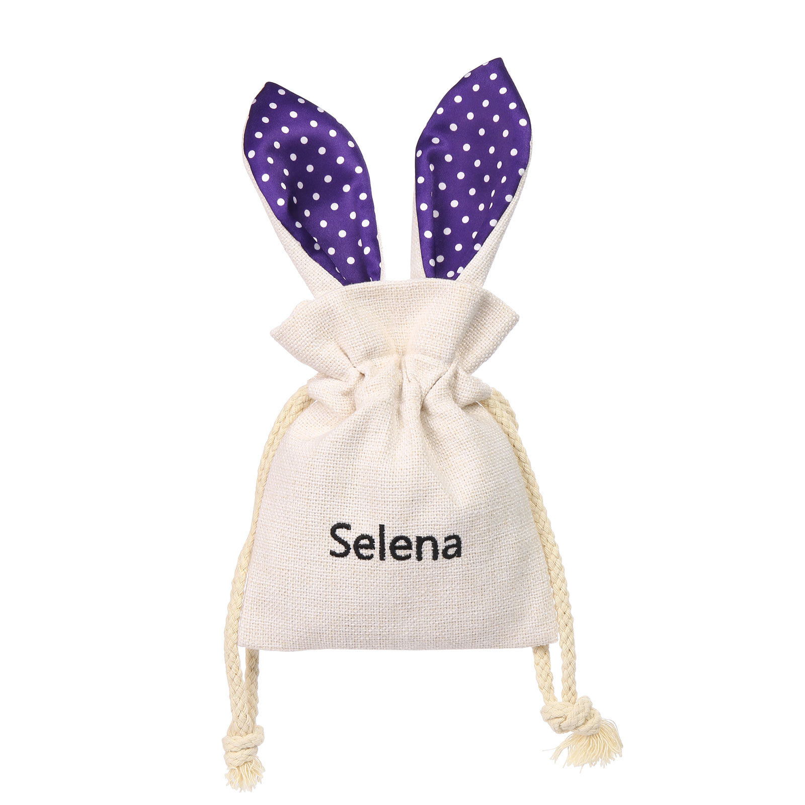 Personalised Bunny Tote Bag Customised with Name Bunny Drawstring Bag Easter Gifts-Jessemade AU