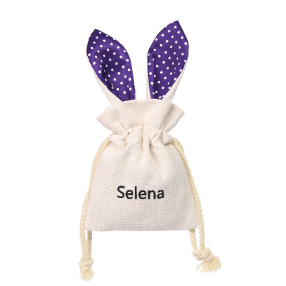 Personalised Bunny Tote Bag Customised with Name Bunny Drawstring Bag Easter Gifts-Jessemade AU