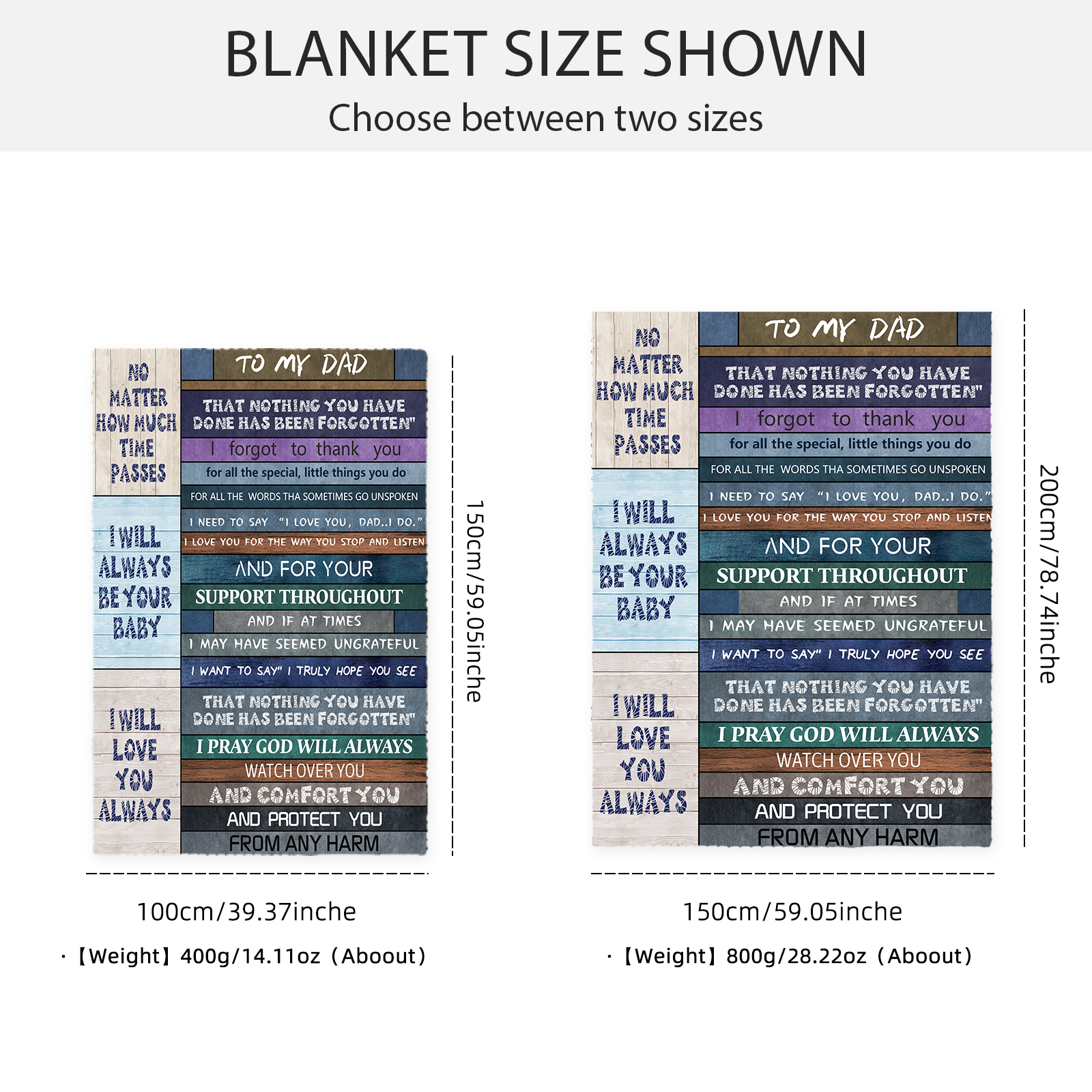 Fleece Blanket Colorful Stripes Father's Day Gift For Dad-Jessemade AU