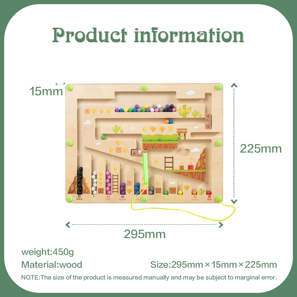 Magnet Maze Toy Wooden Magnetic Counting Board Set With Math Pen Number & Colour Maze Game Educational Toy Gift for Kids-Jessemade AU