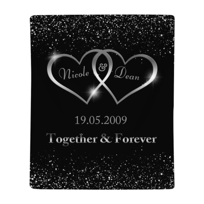 Personalised Couples Blanket Customised 2 Names & Date & Text Blanket Love Valentine's Day Gifts for Him/Her-Jessemade AU