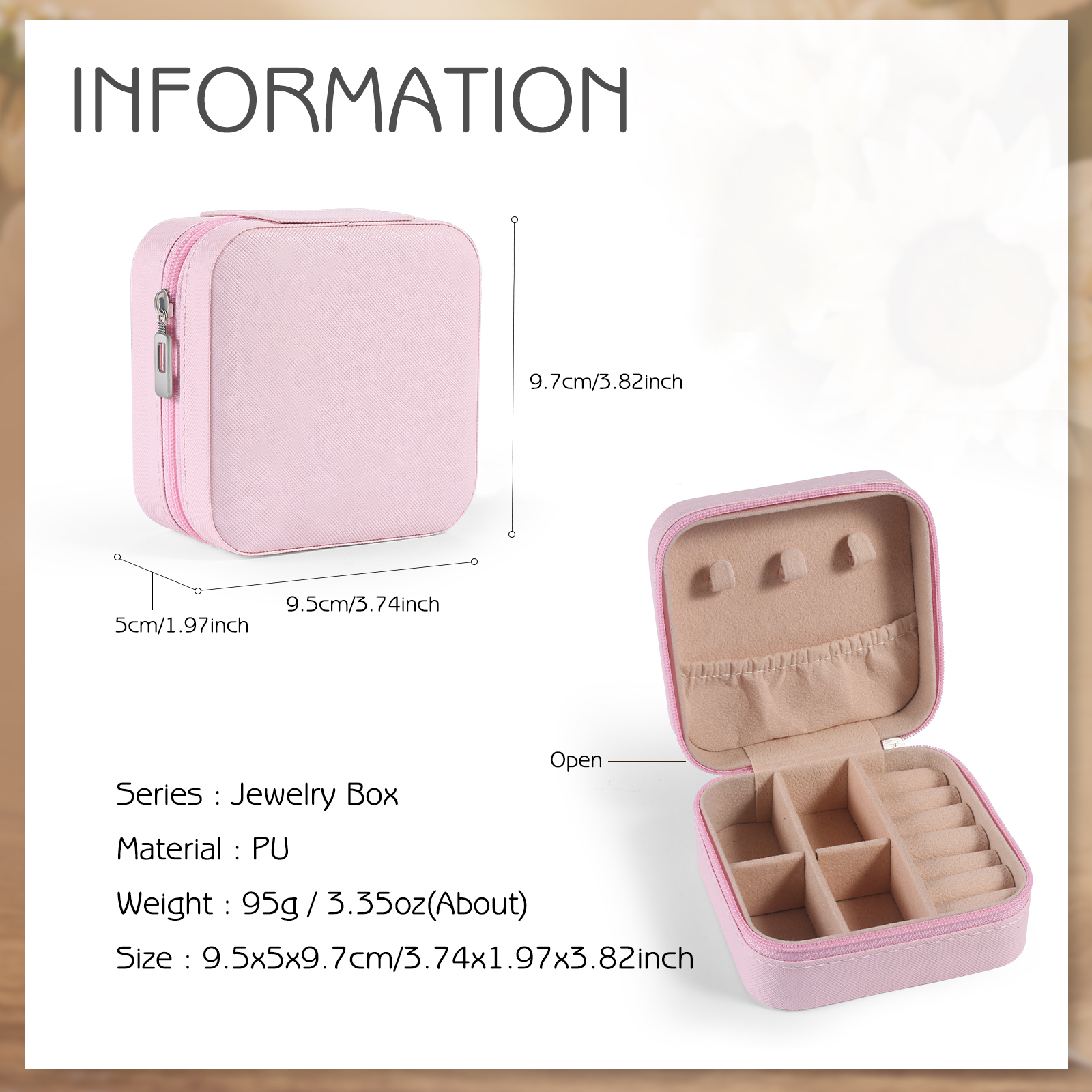 Jewelry Storage Box Gift Box Pink/White/Black Travel Jewelry Box Gifts for Women Girls-Jessemade AU