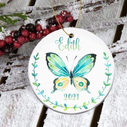Personalised Blue Butterfly Ornament Custom Name Home Decor for Family-Jessemade AU