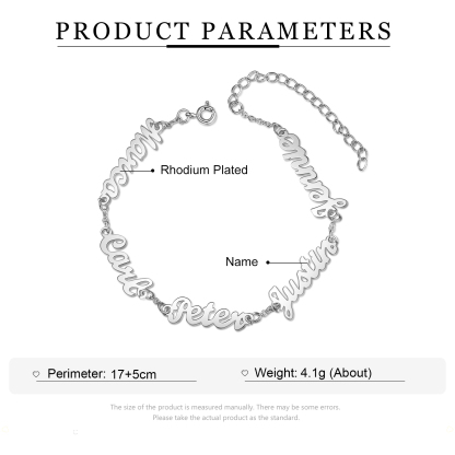 Personalised Family Name Women's Bracelet For Mother Custom 5 Names Bracelet For Her-Jessemade AU