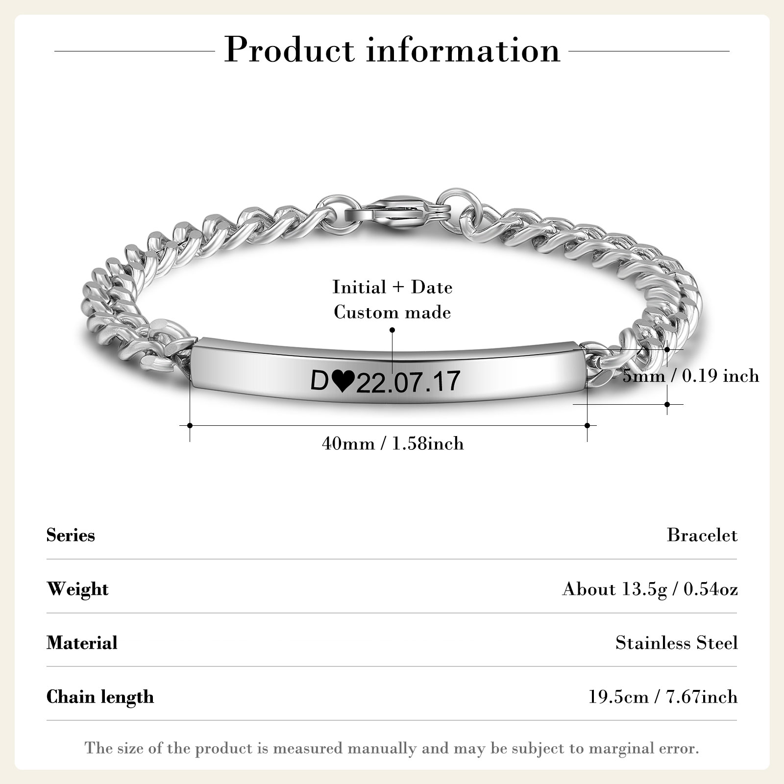 2024 Valentines Day Gifts Personalised Cuban Chain Bracelet Custom Text Women's Bracelet for Her-Jessemade AU