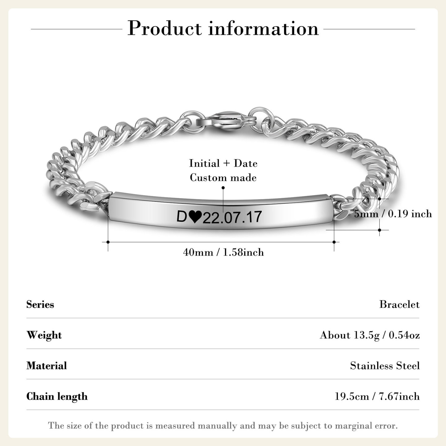2024 Valentines Day Gifts Personalised Cuban Chain Bracelet Custom Text Women's Bracelet for Her-Jessemade AU