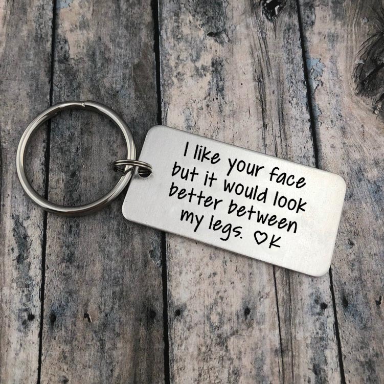 Personalised Letter Keychain Engraved Funny Keychain Valentine's Day Gifts for Couples-Jessemade AU