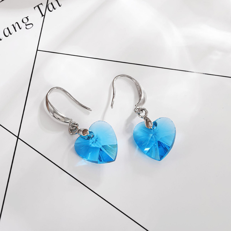 Women's Drop Earrings Heart-Shaped Crystal Earrings Birthday Mother's Day Gifts for Women Girls-Jessemade AU