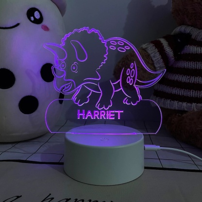 Personalised Rhino Home Decoration Lamp With Custom Name Night Light Kid's Bedroom Decor Children's LED Light-Jessemade AU
