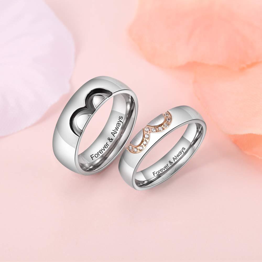 Personalised Couple Ring Engrave Love Message Matching Rings Gift for Couple Friends BBF-Jessemade AU