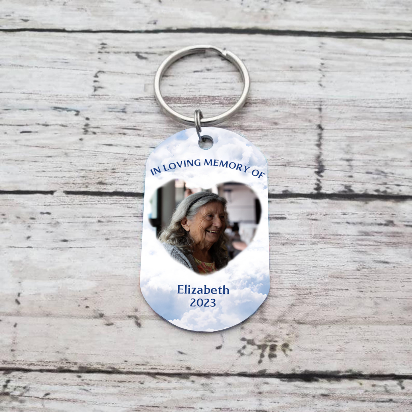 Memorial Photo Keychain Custom Name & Date Keyring Personalised Keychains - A Big Piece of My Heart Lives in Heaven-Jessemade AU