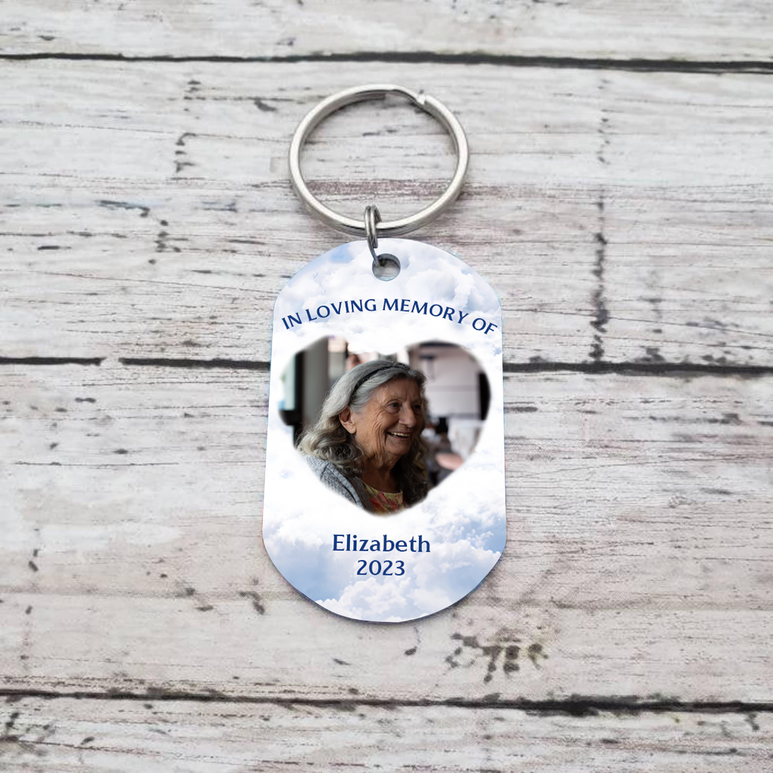 Memorial Photo Keychain Custom Name & Date Keyring Commemorate Deceased Loved Ones - I Will Carry You With Me Until I See You Again-Jessemade AU